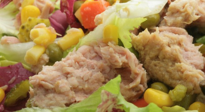 Продукти за 2 порции:
консерва риба тон – 1 брой (предпочитам филе в собствен сос)
цикория – 2 броя
авокадо – 1 брой (добре узряло)
1 връзка пресен лук (по-крехък)
1 лимон (неголям)
шепа кедрови ядки
сол, зехтин, горчица