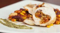 Бърз зрял боб с пилешко