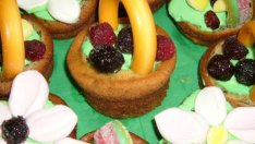 Великденски кексчета – кошници с цветя