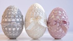 Великденски яйца с дантела