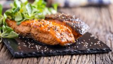 Сьомга на фурна с кленов сироп