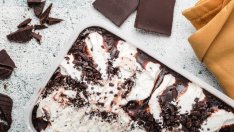 Домашен сладолед без машина с течен шоколад