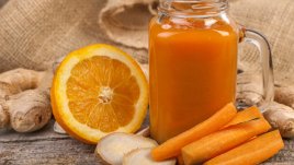 Витаминозен сок от портокал, джинджифил и морков