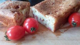 Домашен солен кейк с кашкавал и шунка