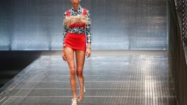 Каре и пера в колекцията на Prada  за пролет-лято 2017 (галерия)