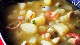 Супа от картофи с морски дарове