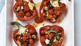 Пълнени камби с фета сирене и чери доматки