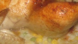 Печено пиленце с чесън