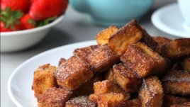 Пържени филийки като кубчета