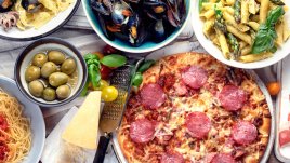 Печени спагети във форма на пица пеперони