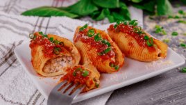 Пълнена паста с телешко и моцарела 