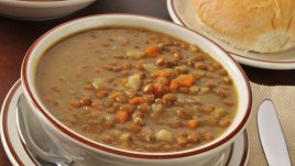 Супа с леща и шунка за мултикукър 