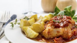 Рибно филе със зеленчуци