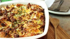 Запеканка с хляб и сирена