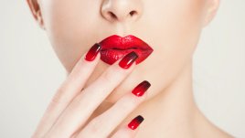 Елегантен маникюр в черно и червено (галерия) 