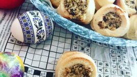 Фунийки с шоколадов крем и ядки