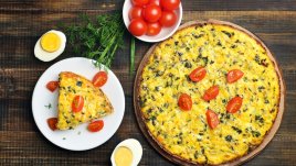 Пирог с лук и яйца