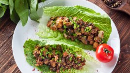 Салата с гъби и пресен чесън