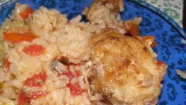 Пиле с ориз и зеленчуци