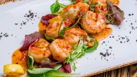 Скариди по сечуански в сладко-кисел сос