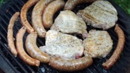 Свински пържоли с гъби и майонеза