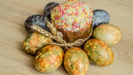 Мраморни яйца за Великден с лучени люспи