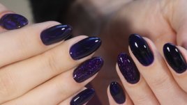 Маникюр в тъмни лилави тонове (галерия) 