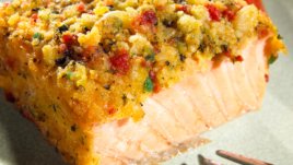 Печена сьомга Дижон