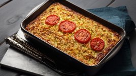 Печено зеле с кайма и боб
