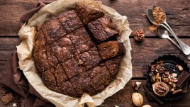 Кекс с шоколад и орехи без брашно