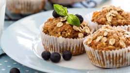Овесени мъфини с банан и боровинки без захар