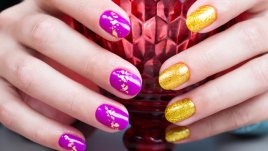 Златен маникюр за пролетта