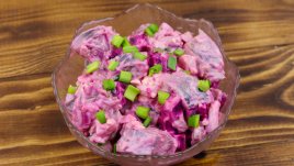 Салата с картофи, цвекло и яйца