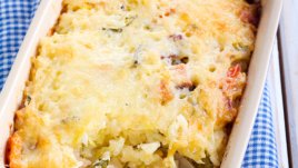 Запеканка с шунка и чедър