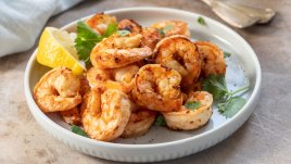 Печени скариди с чесън и масло 