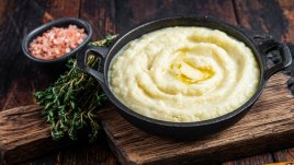 Картофено пюре със синьо сирене