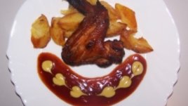 Пиле на грил с картофи и Барбекю сос “Олинеза”