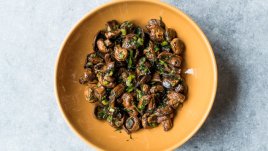 Гъби соте с ароматна глазура