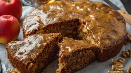 Ябълков кекс с тофи карамелена глазура 