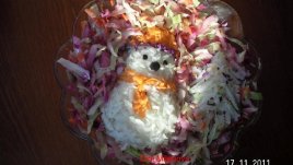 Зимна салата „Снежен човек“