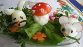 Украса за салата от варени яйца