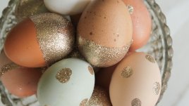 Великденска украса за яйца със станиол или брокат 