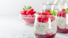 Веган крем с малини и кокосово мляко 