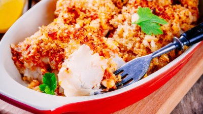 Риба треска на фурна с хрупкава коричка