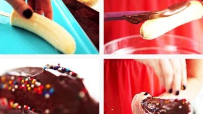 Шоколадови банани на клечка