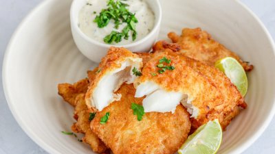 Панирано филе от риба треска