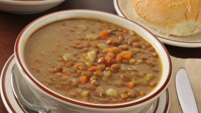 Супа с леща и шунка за мултикукър 
