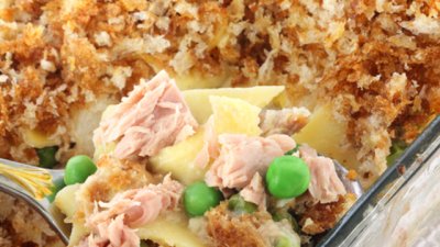 Паста с риба тон и гъби на фурна