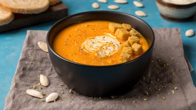 Крем супа с тиква, чили и джинджифил 