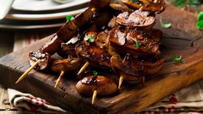 Гъби на грил с вкусна марината